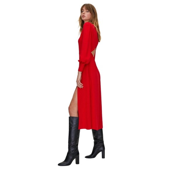 ARITZIA Babaton Black Hamptons Dress - Long Sleeve - Slit - Satin - Size 0 - NWT - Picture 4 of 15